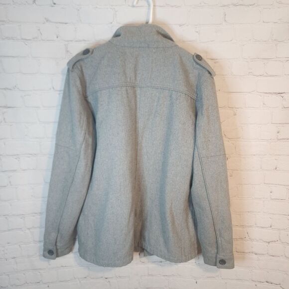 BKE Gray Button-Up Pea Coat, Size Medium - Picture 3 of 3